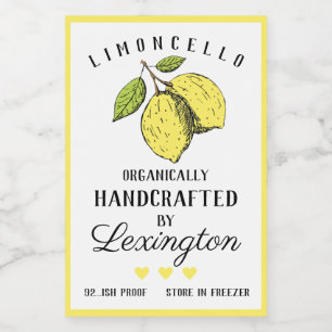 Para Comida Rótulo de Garrafa Liqueur Pequeno Limoncello