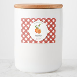 Para Comida Rótulo de laranja em xadrez no estilo País de marm