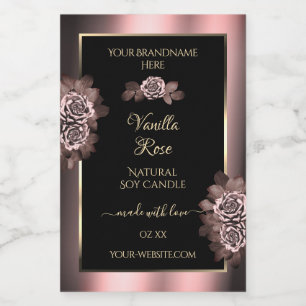 Para Comida Rótulo de Produto Borgonha Preta Rótulo Rosa Rosas