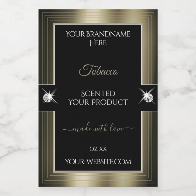 Para Comida Rótulo de produto Brilhantes de Platina Preta Sumi (Rótulo Único)