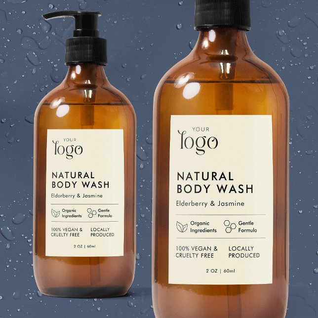 Para Comida Rótulo de Produto Cosmético Garrafa Moderna Imperm (Criador carregado)