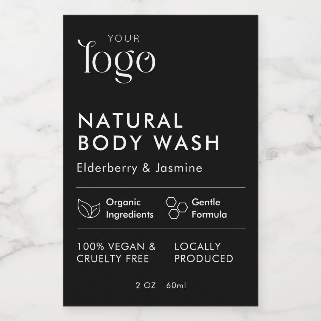 Para Comida Rótulo de Produto Cosmético Moderno Garrafa Imperm (Rótulo Único)