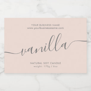 Para Comida Rótulo de produto de vela com script cor-de-rosa c