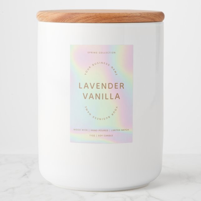 Para Comida Rótulo de produto de velas holográficas inspiradas (Frente)