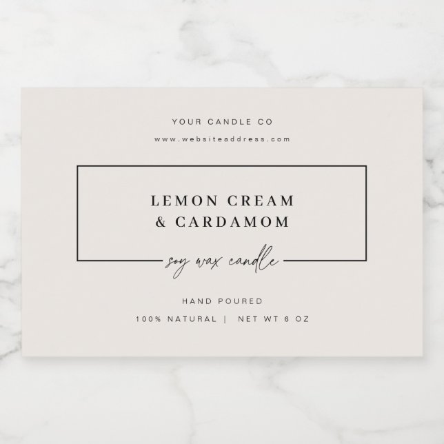 Para Comida Rótulo de produto Mínimo do Jar Sticker na Vela (Rótulo Único)