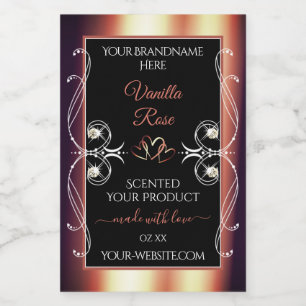 Para Comida Rótulo de produto Rosa Castanho e Preto Glamoroso