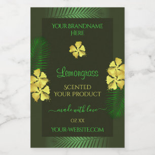 Para Comida Rótulo de Produto Verde Florestal Amarelo-Havaiano