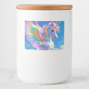 Para Comida Rótulo de Rótulo Rainbow Winged