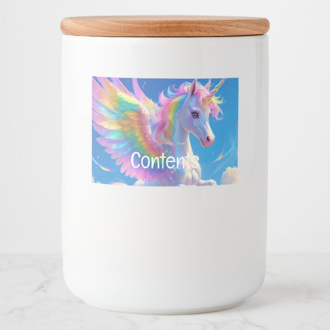 Para Comida Rótulo de Rótulo Rainbow Winged (Frente)