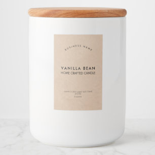 Para Comida Rótulo de Vela Rustic Kraft Minimalista