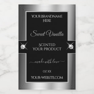 Para Comida Rótulo do produto Brilhante De Luxe Black Silver S