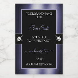 Para Comida Rótulo do Produto Brilhante Luxurioso Azul Negro B