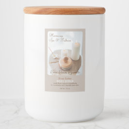 Para Comida Rótulo do produto Flor, Vela, Escopa Spa E Bem-Est