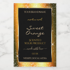 Para Comida Rótulo do Produto Frame de Brilho Laranja Nobre