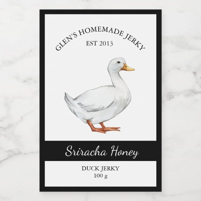Para Comida Rótulo Duck Jerky (Rótulo Único)