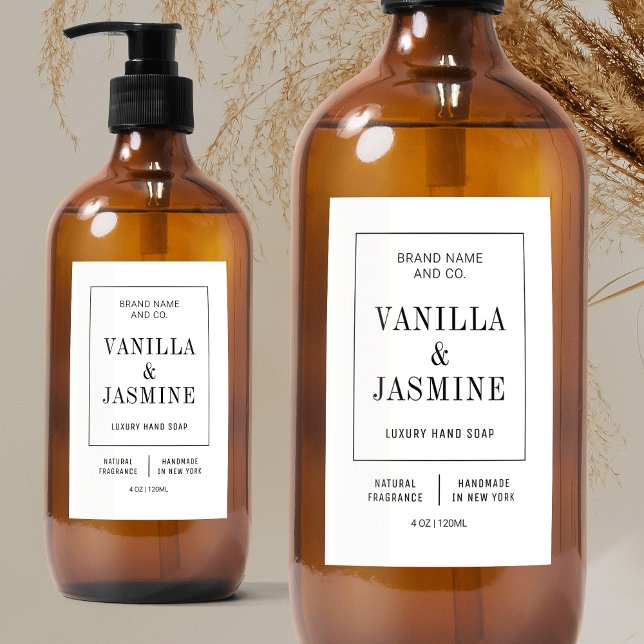 Para Comida Rótulo impermeável de produto de banho simples min (minimalist apothecary style cosmetic bottle waterproof label with fully editable text & colors)