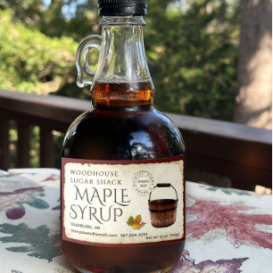 Para Comida Rótulo Maple Syrup Sap Balde 3" x 2"