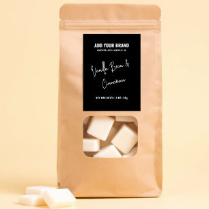 Para Comida Rótulo Mínimo de 3x2" de cera branca preta derreti