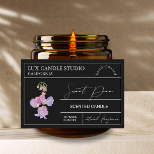 Para Comida Rótulo Mínimo de Velas de Ervilha Doce Elegante