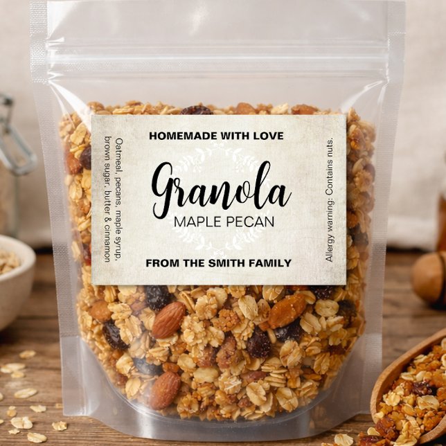 Para Comida Rótulo Personalizado de Granola Caseira Gran001brt (Criador carregado)