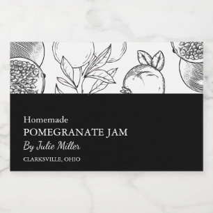 Para Comida Rótulo Simples de Emperramento de Romã Preto e Bra
