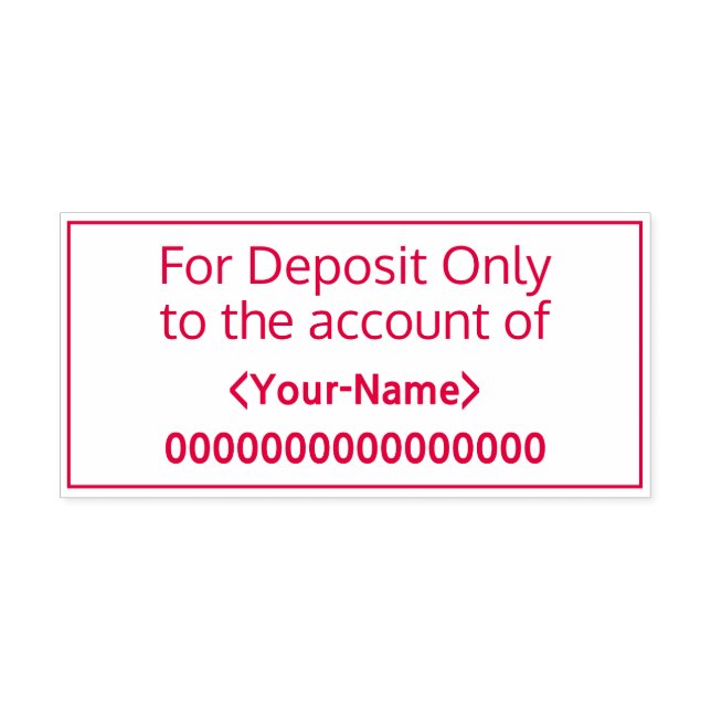 "Para depósito apenas na conta de" Carimbo de Borr (Design)