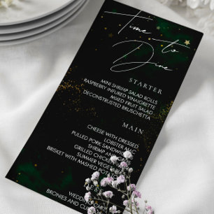 Para Dine Menu Dark Emerald Green Magic Stars