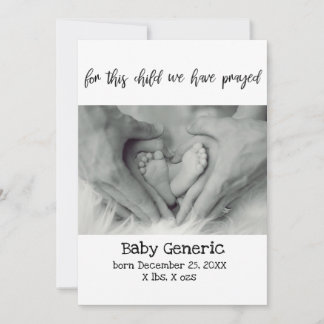 Para esta Criança, Rezamos o anúncio de nascimento
