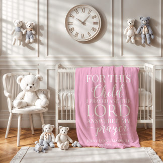 Para esta criança, rezei para um cobertor de bebês