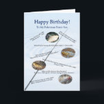 Para Foster Son, cartão de aniversário de piadas d<br><div class="desc">Faça você pescador rir com essas terríveis piadas de peixe! Um cartão de aniversário para fazer qualquer gemido!</div>