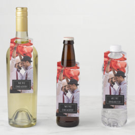 Para Garrafa Crachá de fotos | NOIVADO | Etiqueta de Arranjo da