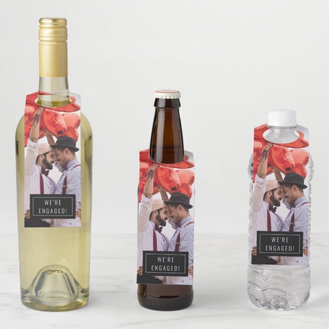 Para Garrafa Crachá de fotos | NOIVADO | Etiqueta de Arranjo da (In Situ)