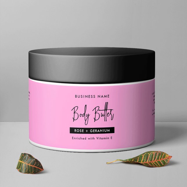 Para Garrafa D'água Rótulo de Jar Cosmético com Lâmpada de Tendência R (Trendy Girly Pink Skincare Cosmetic Jar Waterproof Product Label)