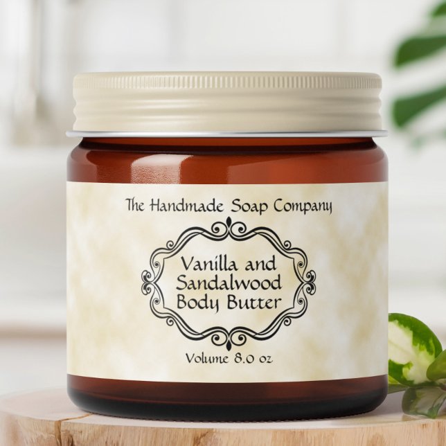 Para Garrafa D'água Rótulo de Pote de Cosméticos Tan Parchment com Mol (Criador carregado)