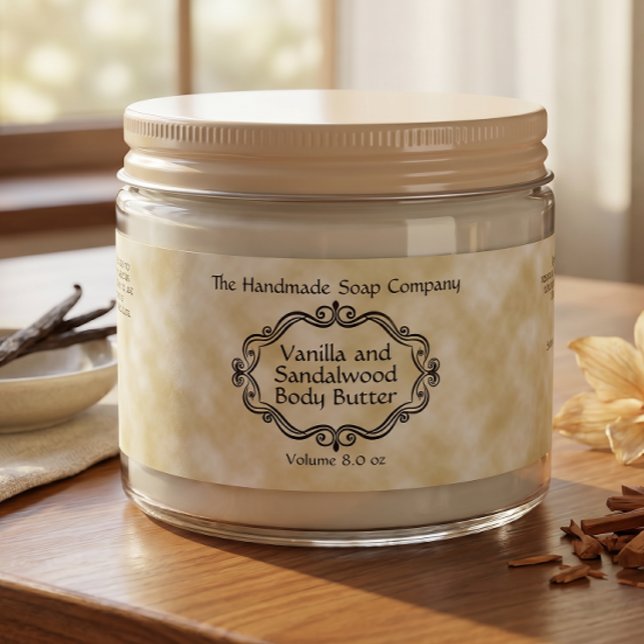 Para Garrafa D'água Rótulo de Pote de Cosméticos Tan Parchment com Mol (Criador carregado)