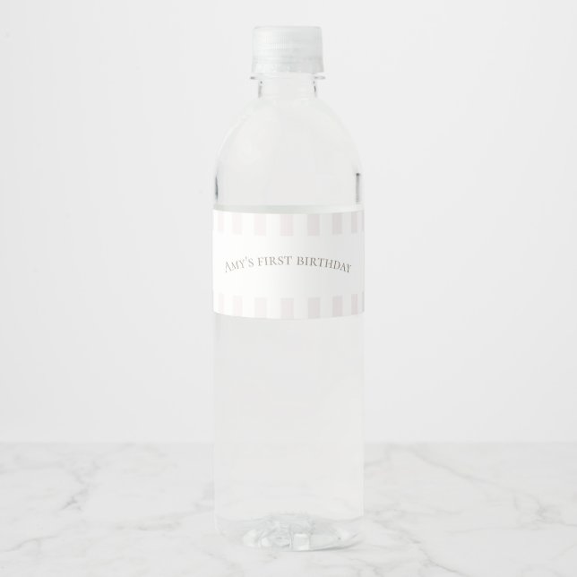 Para Garrafa D'água Rótulo do Frasco de Água com Ganso de Um Bobo Rosa (Frente)