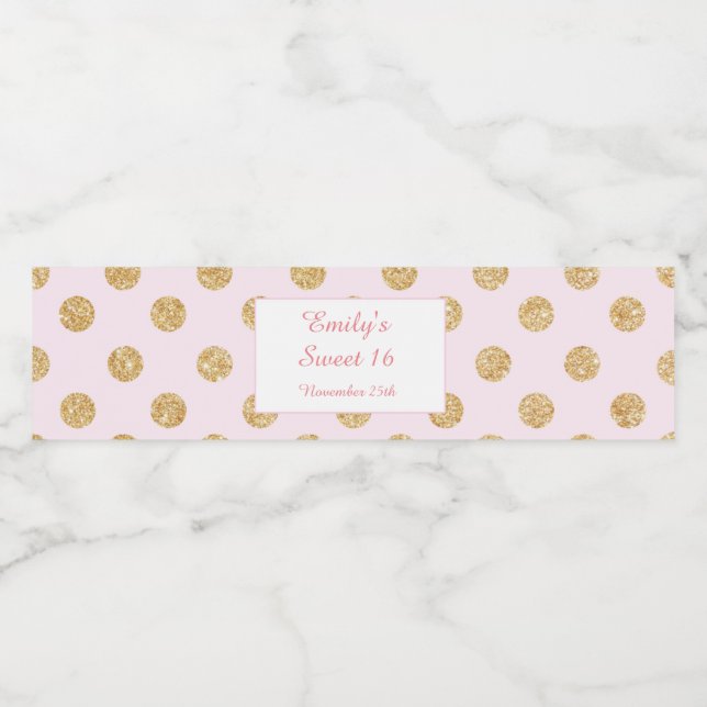 Para Garrafa D'água Rótulo do Frasco Esbranquiçado Dourado Cor-de-rosa (Rótulo Único)