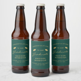 Para Garrafa De Cerveja Formatura Cap 2025 Verde Escuro Dourado Rótulo Scr