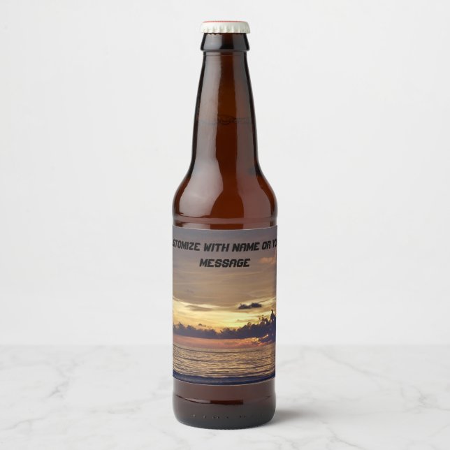 Para Garrafa De Cerveja Rótulo da Beer Sunset Beach (Frente)