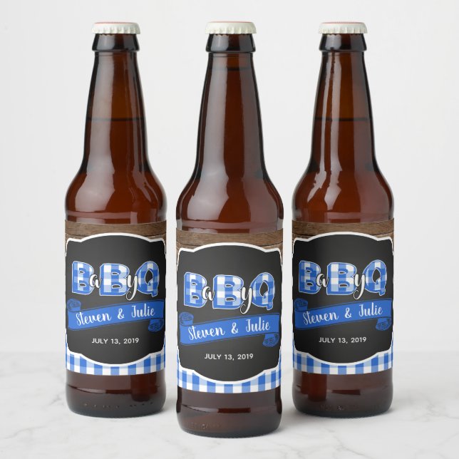 Para Garrafa De Cerveja Rótulo do frasco do bebê Q - Azul (Garrafas)