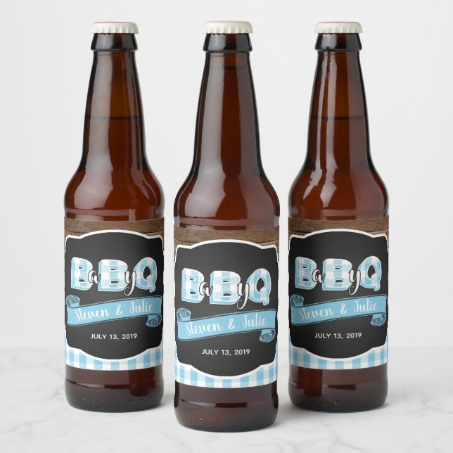 Para Garrafa De Cerveja Rótulo do frasco do bebê Q - Azul-bebê (Garrafas)