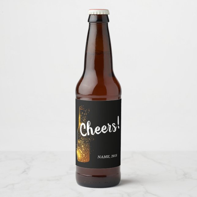 Para Garrafa De Cerveja RÓTULO DO VINHO - aplausos, anos, casamento, anive (Frente)