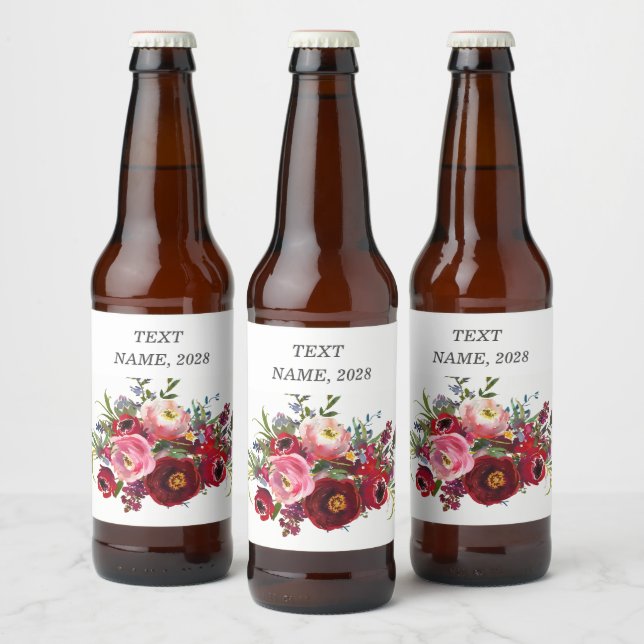 Para Garrafa De Cerveja RÓTULO DO VINHO - floral (Garrafas)