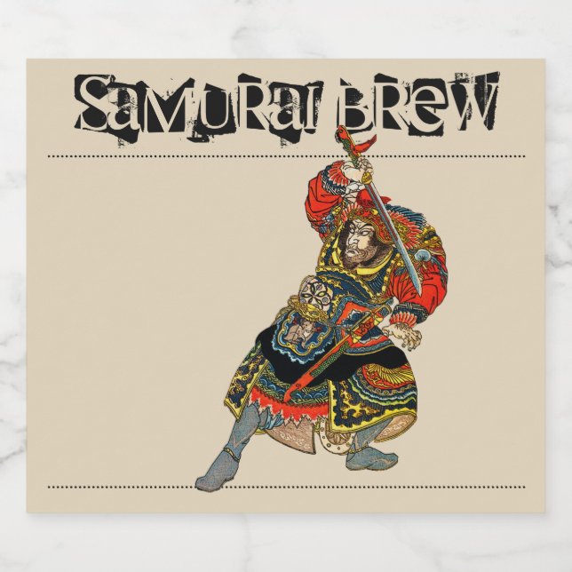 Para Garrafa De Cerveja Samurai Breer Beer Bottle Rótulo (Rótulo Único)