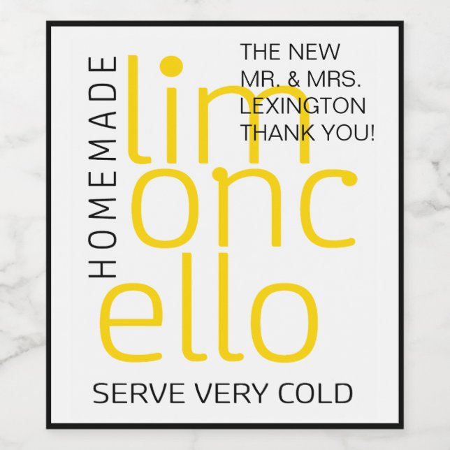 Para Garrafa De Vinho Rótulo do Favor do Casamento do Homemade Limoncell (Rótulo Único)