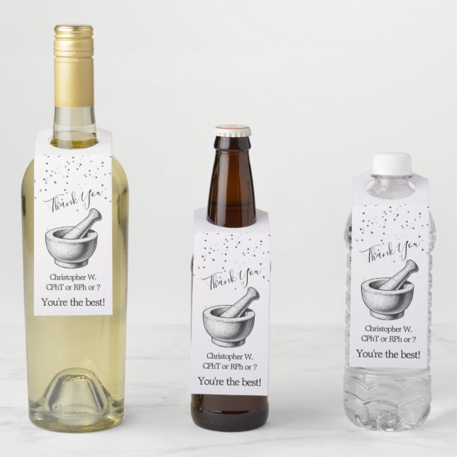 Para Garrafa Etiqueta de Agradecimento de Estrela Personalizada (In Situ)