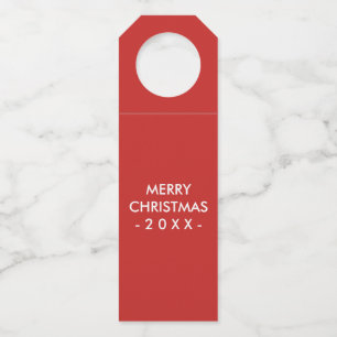 Para Garrafa Etiqueta de frasco de Natal Feliz Vermelho branco