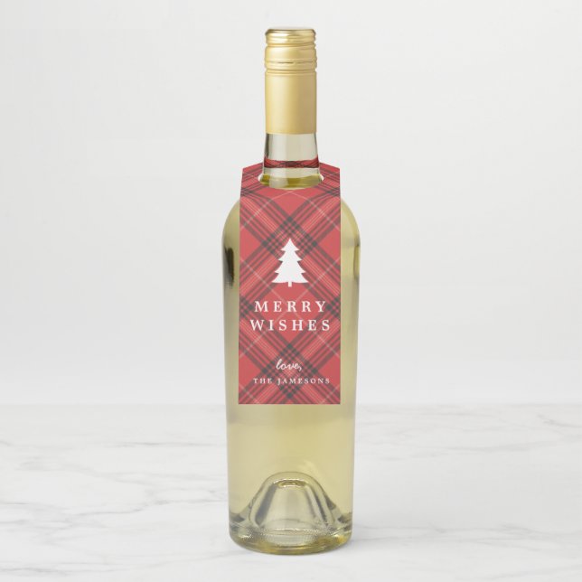 Para Garrafa Etiqueta de vinho Tartan (Na garrafa)