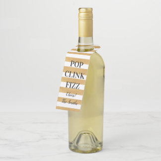 Para Garrafa Etiqueta Personalizada de Vinho Pop Clink Fizz