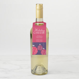 Para Garrafa O vinho do Natal etiqueta o azul vermelho dos